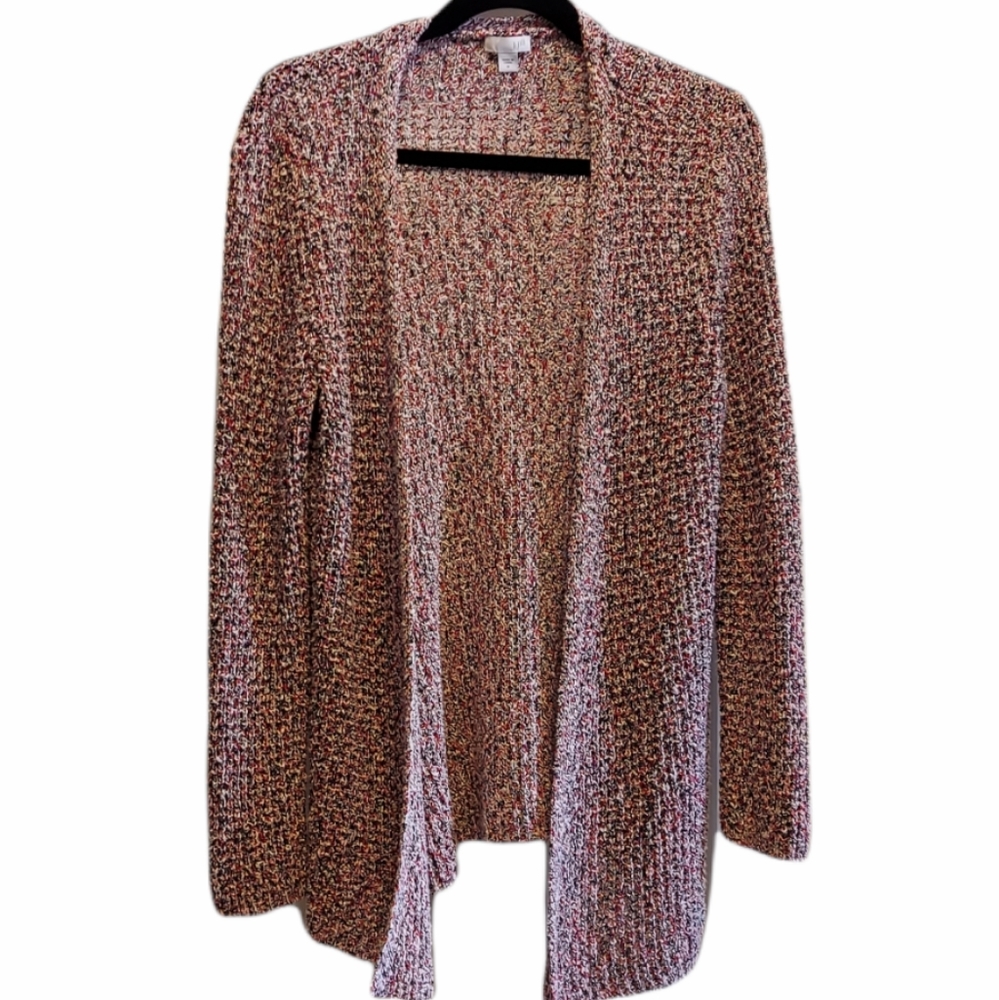 J. Jill Multicolor Marble Open Chest Cardigan. MED